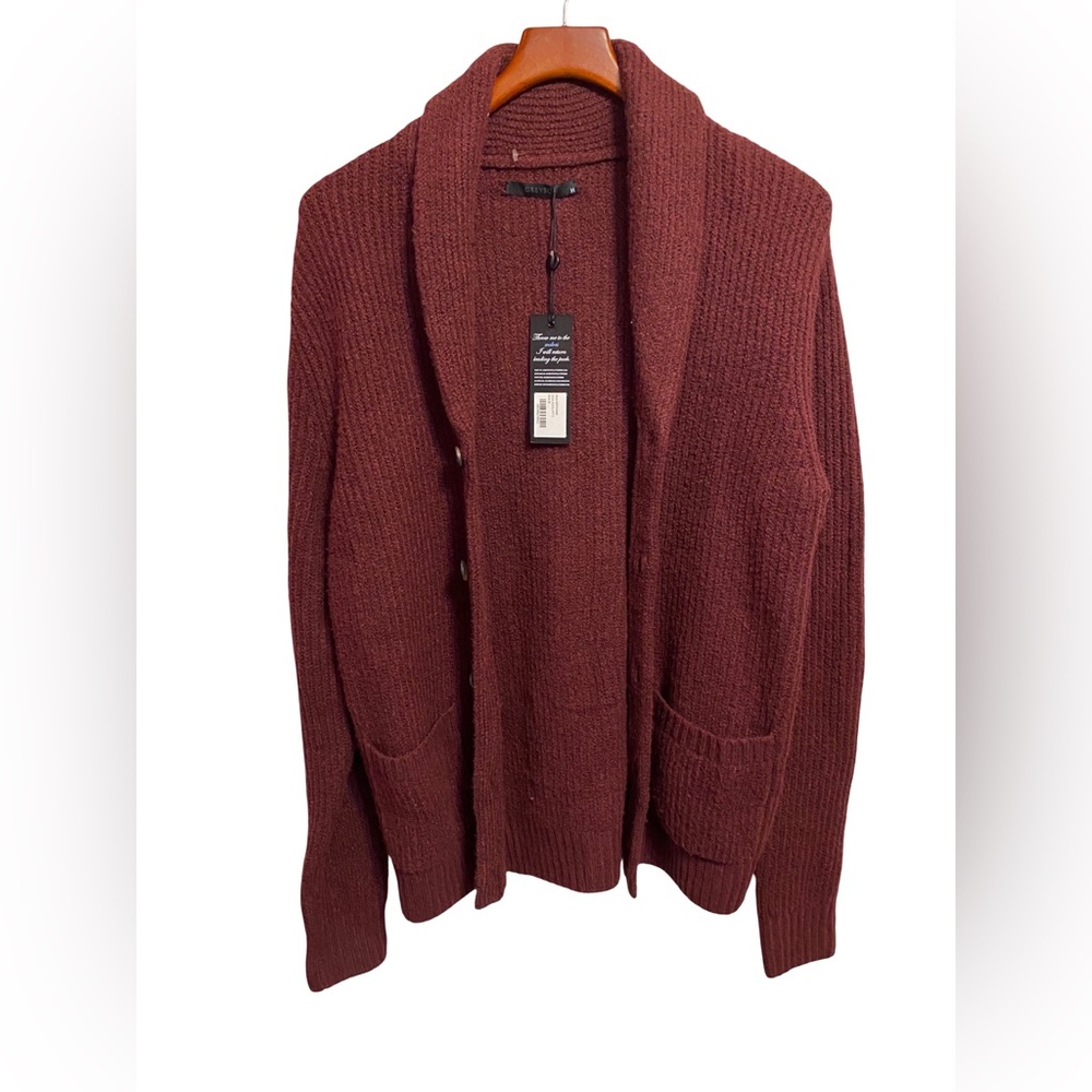 Greyson Ottawa Shawl Cardigan Wool-Cashmere Blend Button-Up Cardigan Mens Medium